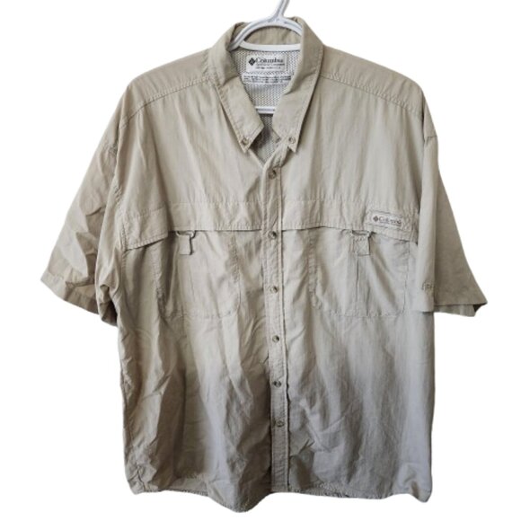 Columbia PFG Vented Fishing Shirt - Tan - Fits M/L - Picture 1 of 5